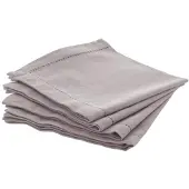 Atmosphera Pack De 4 Serviettes En Coton Taupe 40x40cm