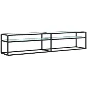 vidaXL Armoire TV blanc imitation marbre 200x40x40,5 cm verre trempé