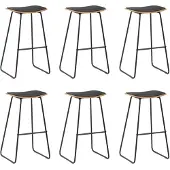 vidaXL Tabouret de bar 6 pcs. noir similicuir