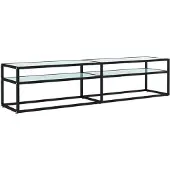 vidaXL Armoire TV blanc aspect marbre 180x40x40,5 cm verre trempé