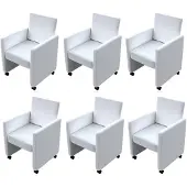 vidaXL Chaises de salle à manger 6 pcs. Blanc Similicuir