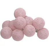 Atmosphera Guirlande LED à Piles – 10 Boules Ø 6 cm – Rose Pâle