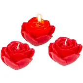 Out of the blue Set de 3 Bougies Roses Rouges
