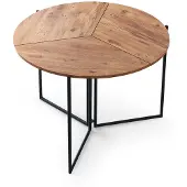 Skye Decor Table à manger ronde en chêne,mélamine - Durable, stylée & élégante - Table de salle à manger pliable - Idéal comme salon pour les familles, les célibataires, les couples - Couleur chêne