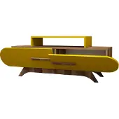 Skye Decor , Rose - Walnut, Yellow, Armoires TV, noyer, 145 x 49,8 x 36,8 cm