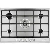 Smeg P272XGH plaque Acier inoxydable Intégré 75 cm Gaz 5 zones