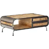 vidaXL Table basse 100 x 50 x 35 cm en bois massif de manguier