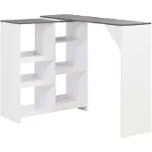 vidaXL Table de bar avec étagère mobile blanc 138x39x110 cm