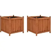 vidaXL Jardinières surélevées 2 pcs 50x50x50 cm Bois de sapin