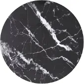 vidaXL Dessus de table noir Ø70x0,8cm verre trempé avec design marbre