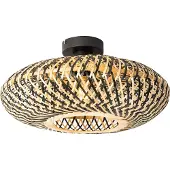 QAZQA Plafonnier oriental en bambou noir 40 cm - Ostrava