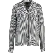 Vero moda Chemisier 'Bumpy' noir / blanc
