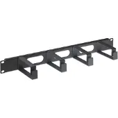 Intellinet Gestion de câbles pour armoires 19Z 48,3 cm 1 UH Pour un câblage ordonné noir 4 grands anneaux en plastique