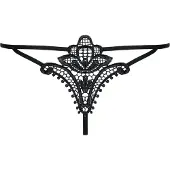 Obsessive Luiza - string femme - motif tulipe - noir - L/XL