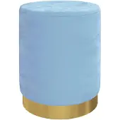 vidaXL Tabouret de rangement rond Bleu clair Velours 31 x 37 cm