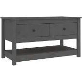 vidaXL Table basse Gris 102x49x55 cm Pin massif