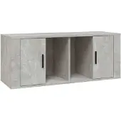vidaXL Armoire TV gris béton 100x35x40 cm Bois composite