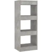 vidaXL Bibliothèque/séparateur de pièce gris béton bois d'ingénierie