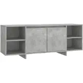 vidaXL Armoire TV gris béton 130x35x50 cm Bois composite