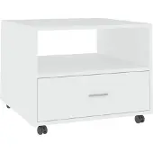 vidaXL Table basse blanche 55x55x40 cm bois composite