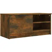 vidaXL Armoire TV chêne fumé 80x35x36,5 cm Bois composite