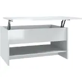 vidaXL Table basse blanche brillante 80x50x40 cm Matériau dérivé du bois