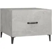 vidaXL Table basse avec pieds en métal gris béton 50x50x40 cm