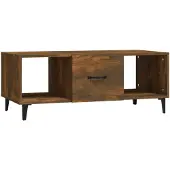 vidaXL Table basse chêne fumé 102x50x40 cm bois composite
