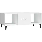 vidaXL Table basse blanche 102x50x40 cm Bois composite