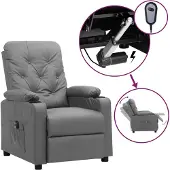 vidaXL Fauteuil relax électrique gris similicuir