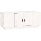 vidaXL Table basse blanche 100x50x41 cm pin massif