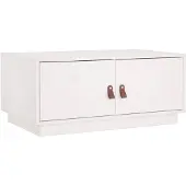 vidaXL Table basse blanche 80x50x35 cm pin massif