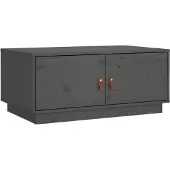 vidaXL Table basse Gris 80x50x35 cm Pin massif