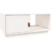 vidaXL Table basse blanche 80x50x35,5 cm pin massif