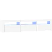 vidaXL Armoire TV avec lampes LED blanc 180x35x40 cm