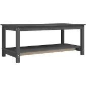 vidaXL Table basse Gris 110x55x45 cm Pin massif