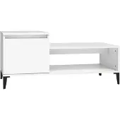 vidaXL Table basse blanche 100x50x45 cm Bois composite