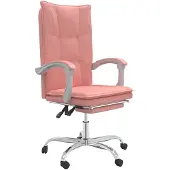 vidaXL Chaise de bureau avec fonction chaise longue Rose similicuir