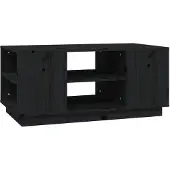 vidaXL Table basse noire 90x49x40,5 cm pin massif
