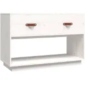 vidaXL Armoire TV Blanc 90x40x60 cm Pin massif