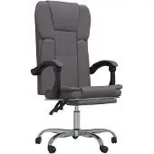 vidaXL Chaise de bureau avec fonction couchage Gris Similicuir