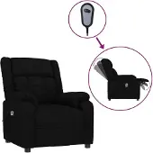 vidaXL Fauteuil relax électrique noir tissu