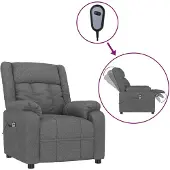 vidaXL Fauteuil relax électrique gris foncé Tissu