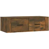 vidaXL Armoire TV murale chêne fumé 80x36x25 cm Bois composite