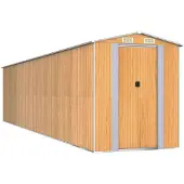 vidaXL Abri de jardin marron clair 192x855x223 cm Acier galvanisé