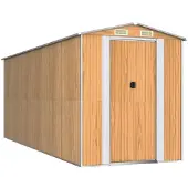 vidaXL Abri de jardin marron clair 192x523x223 cm Acier galvanisé