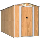 vidaXL Abri de jardin marron clair 192x357x223 cm Acier galvanisé