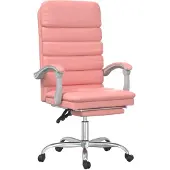 vidaXL Chaise de bureau avec fonction massage Rose similicuir