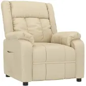 vidaXL Fauteuil relax Tissu Crème