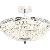 QAZQA Plafonnier classique en acier avec cristal 3 lumières - Mondrian